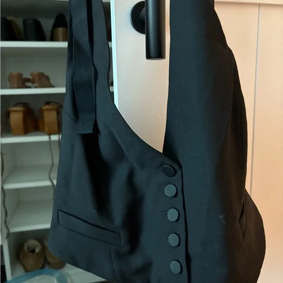 J. Crew Collection Italian Tuxedo Wool Open Back Vest in Black - Picture 3 of 3